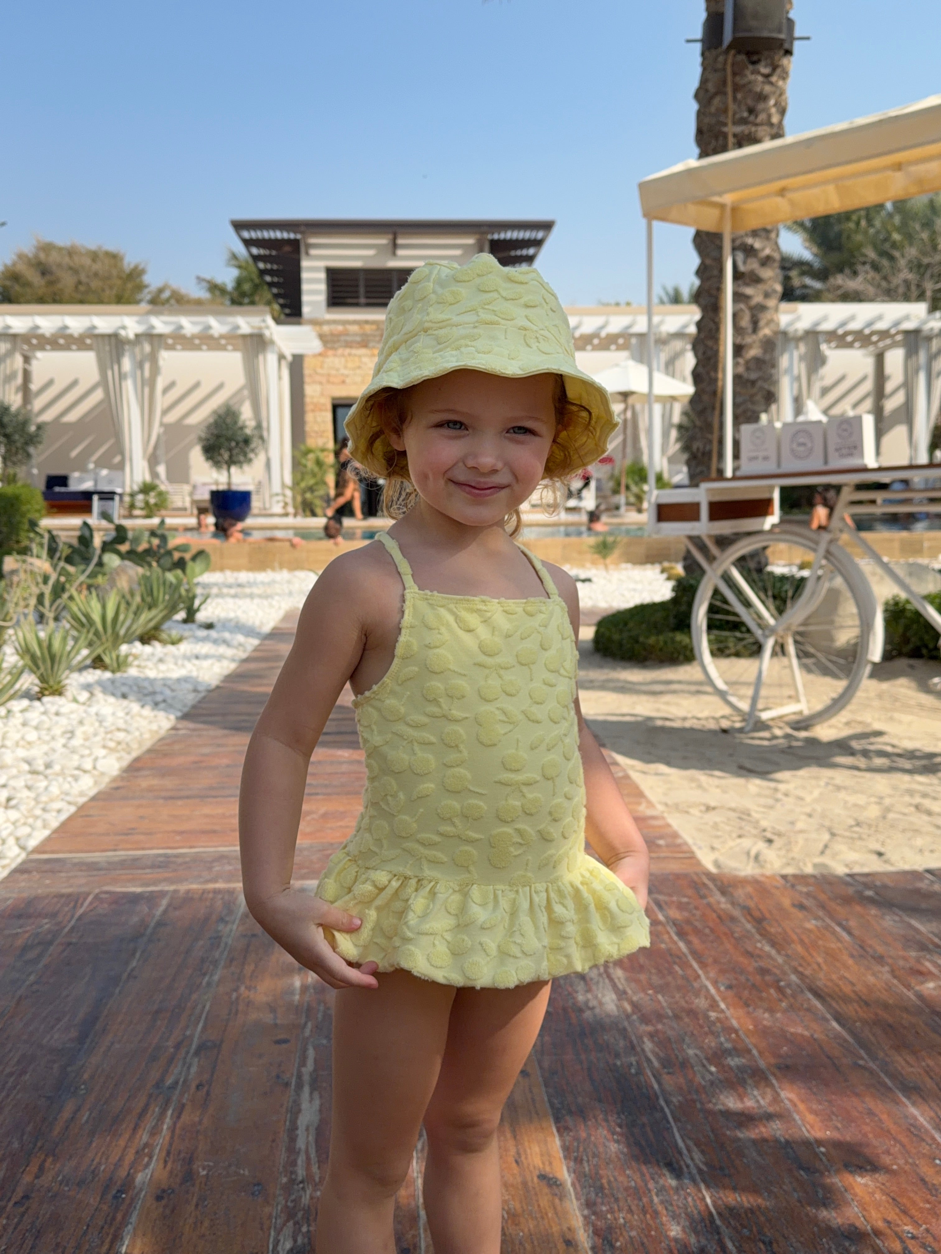 MILA MINI ONE PIECE & HAT - LEMONADE