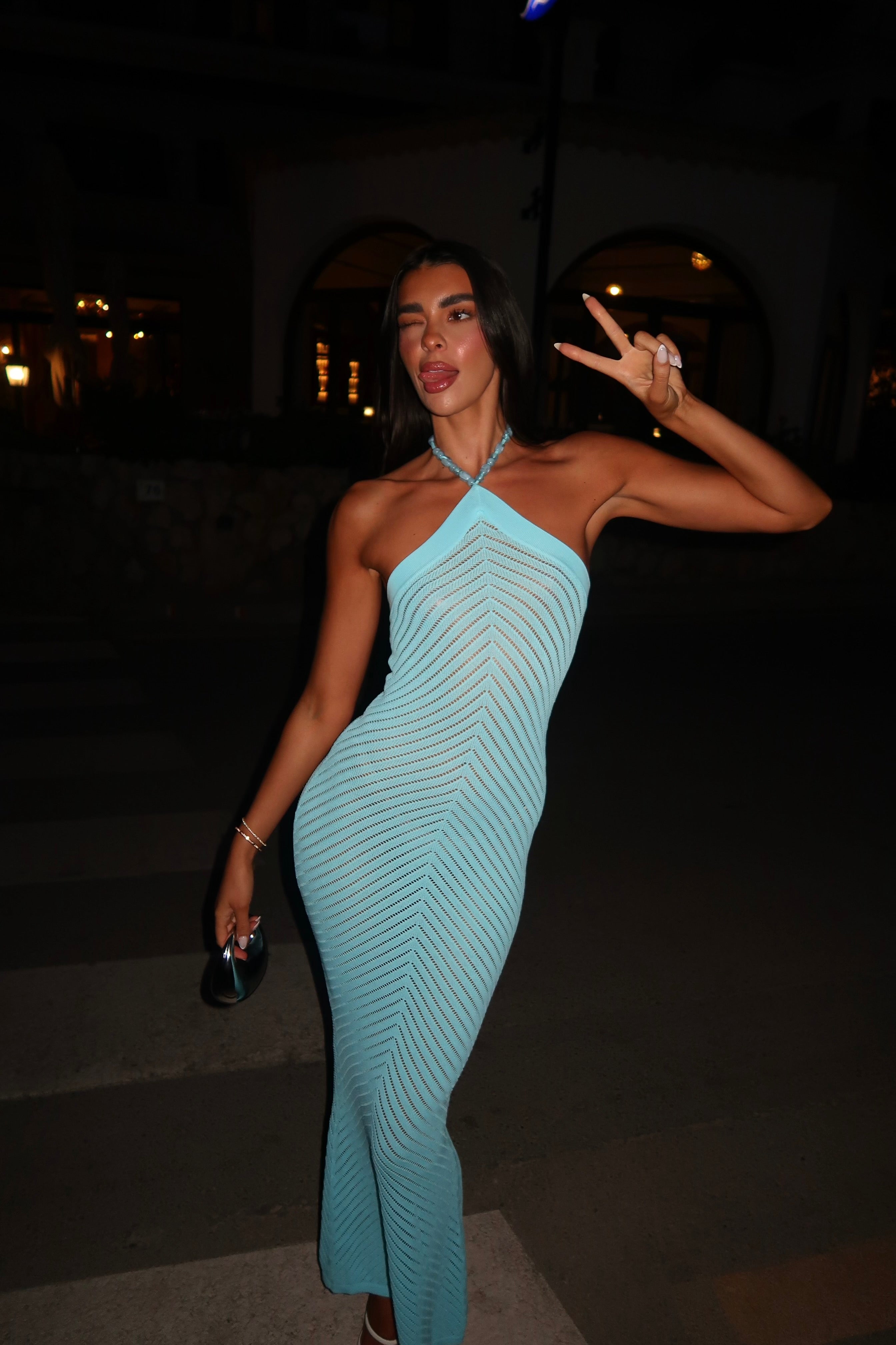 ITALIA MAXI DRESS - SKY BLUE