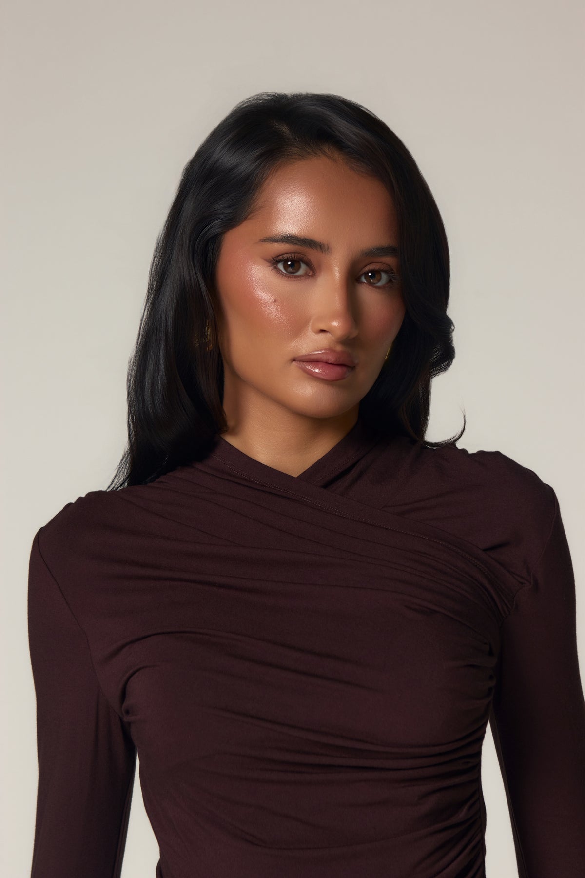 THE WRAP ME UP TOP - CHOCOLATE