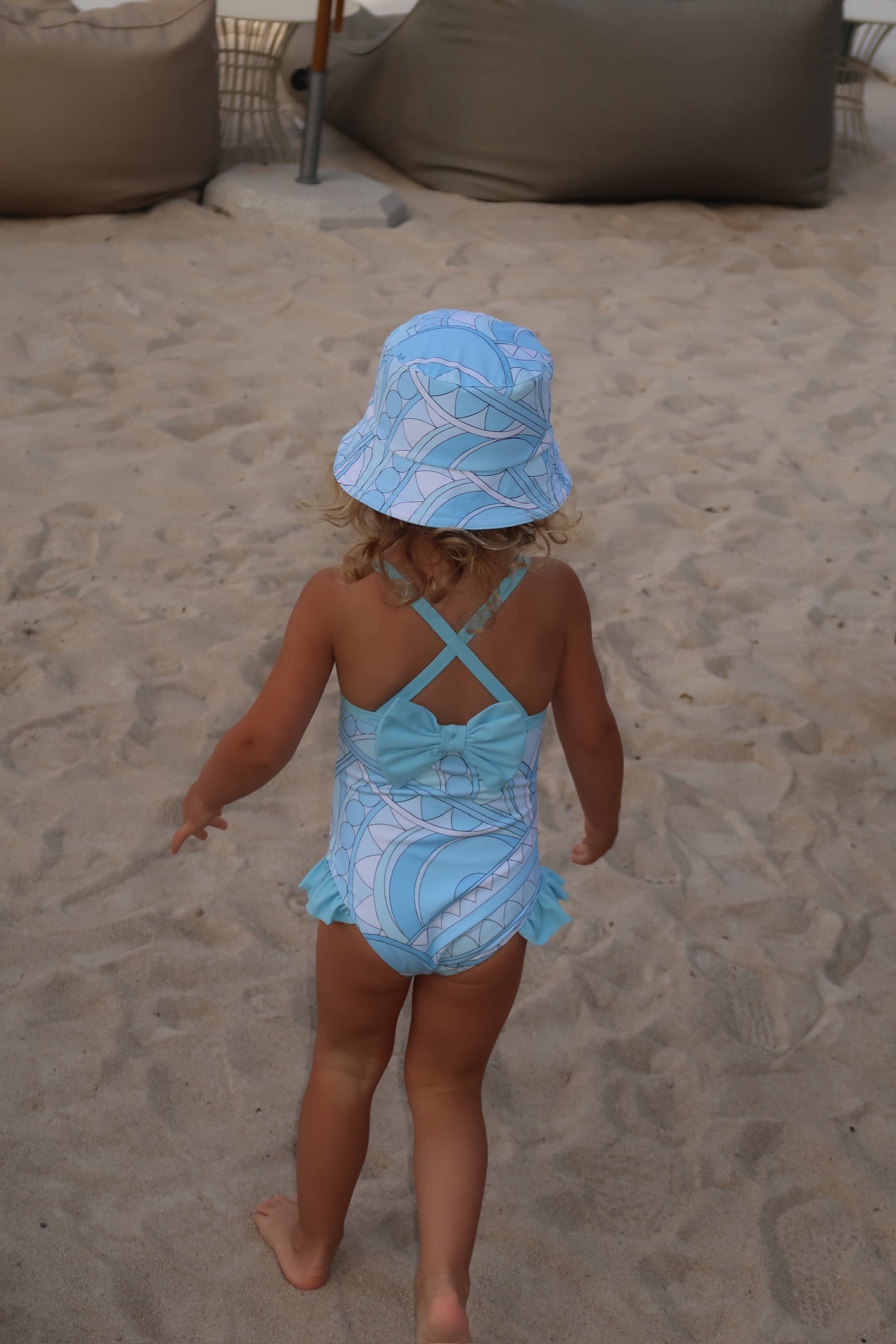RIVIERA MINI SWIMSUIT & HAT - BLUE