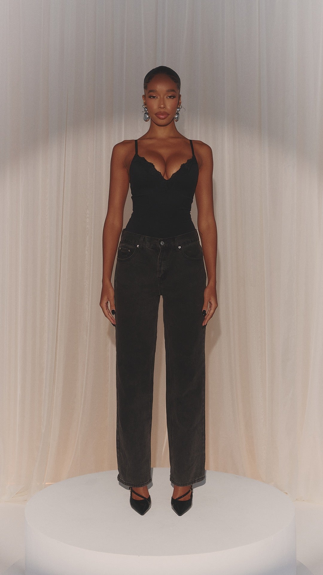 KYLIE BLACK SCULPT LACE BODYSUIT