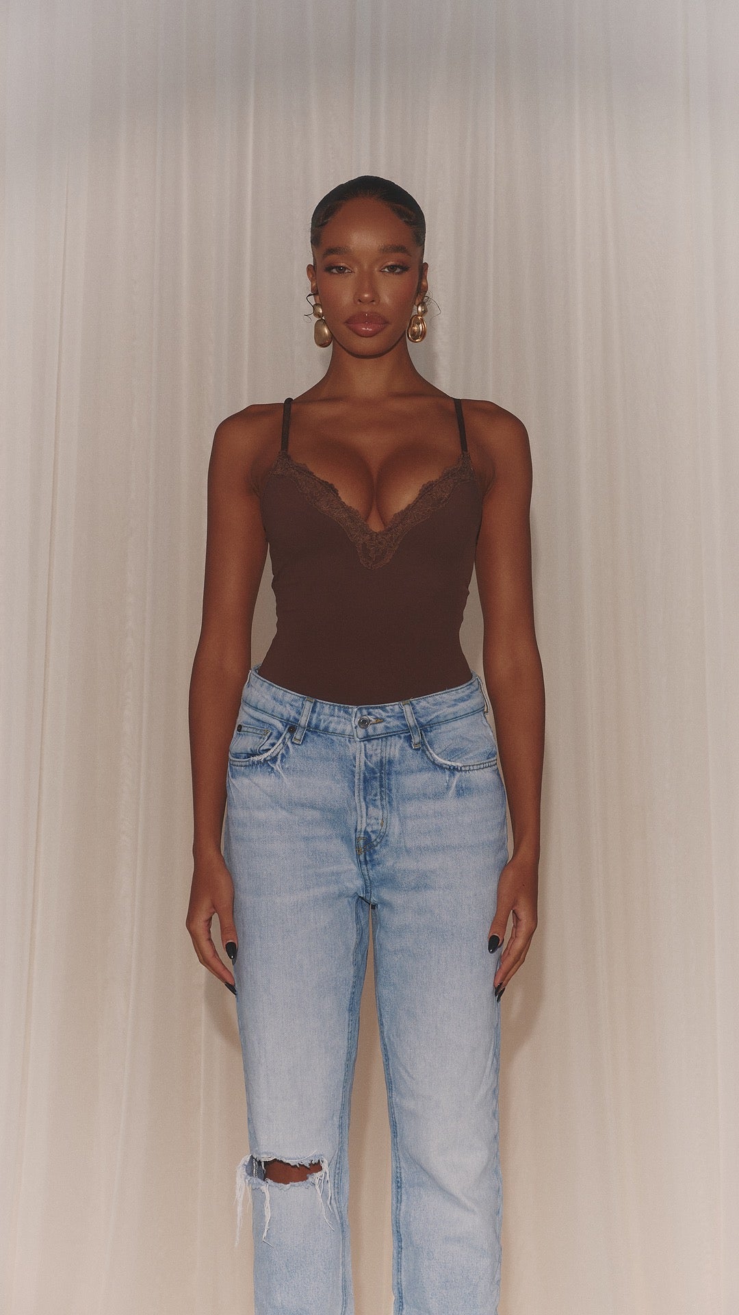 KYLIE TAUPE SCULPT LACE BODYSUIT