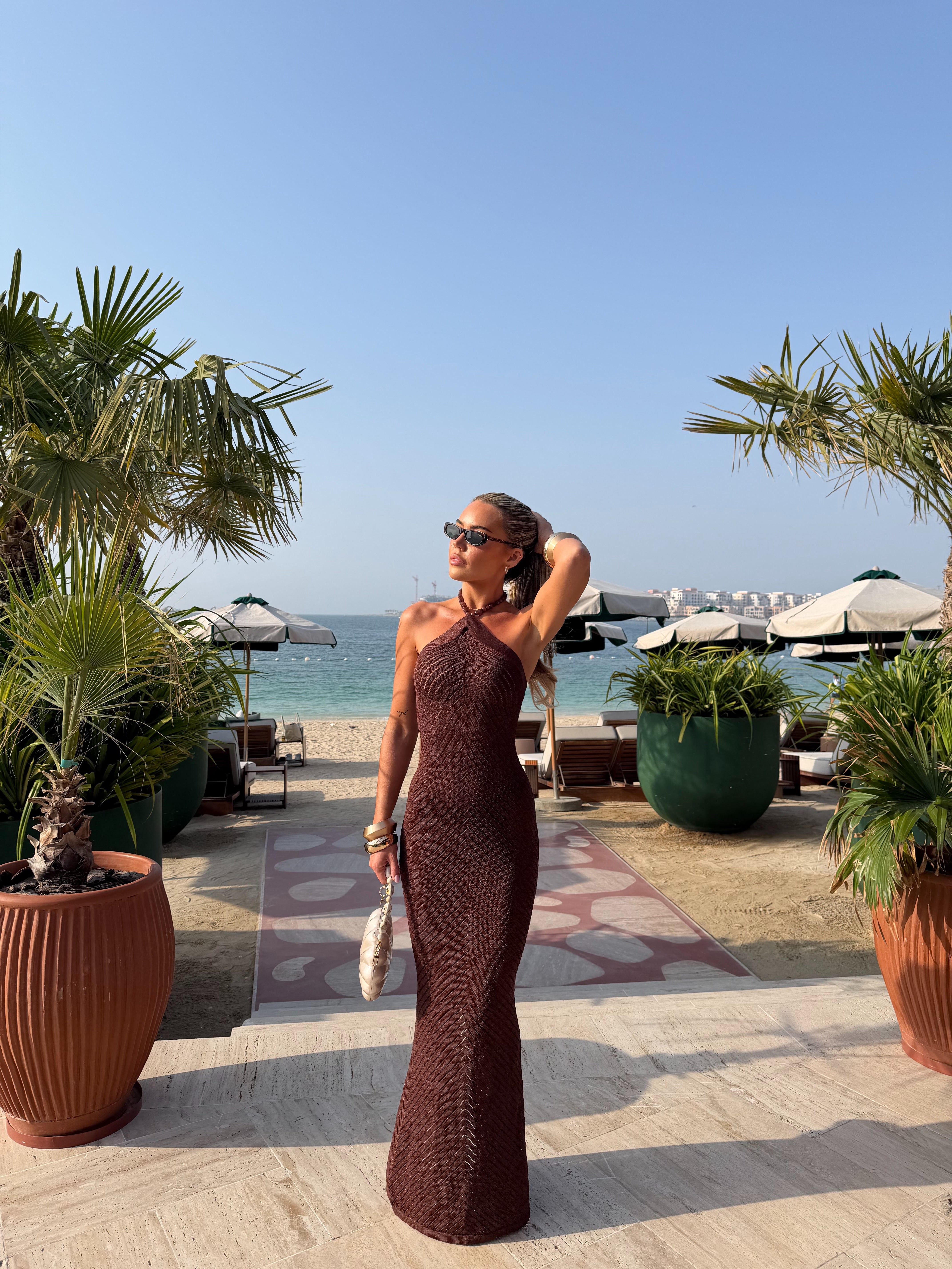 ITALIA MAXI DRESS - ESPRESSO SPARKLE