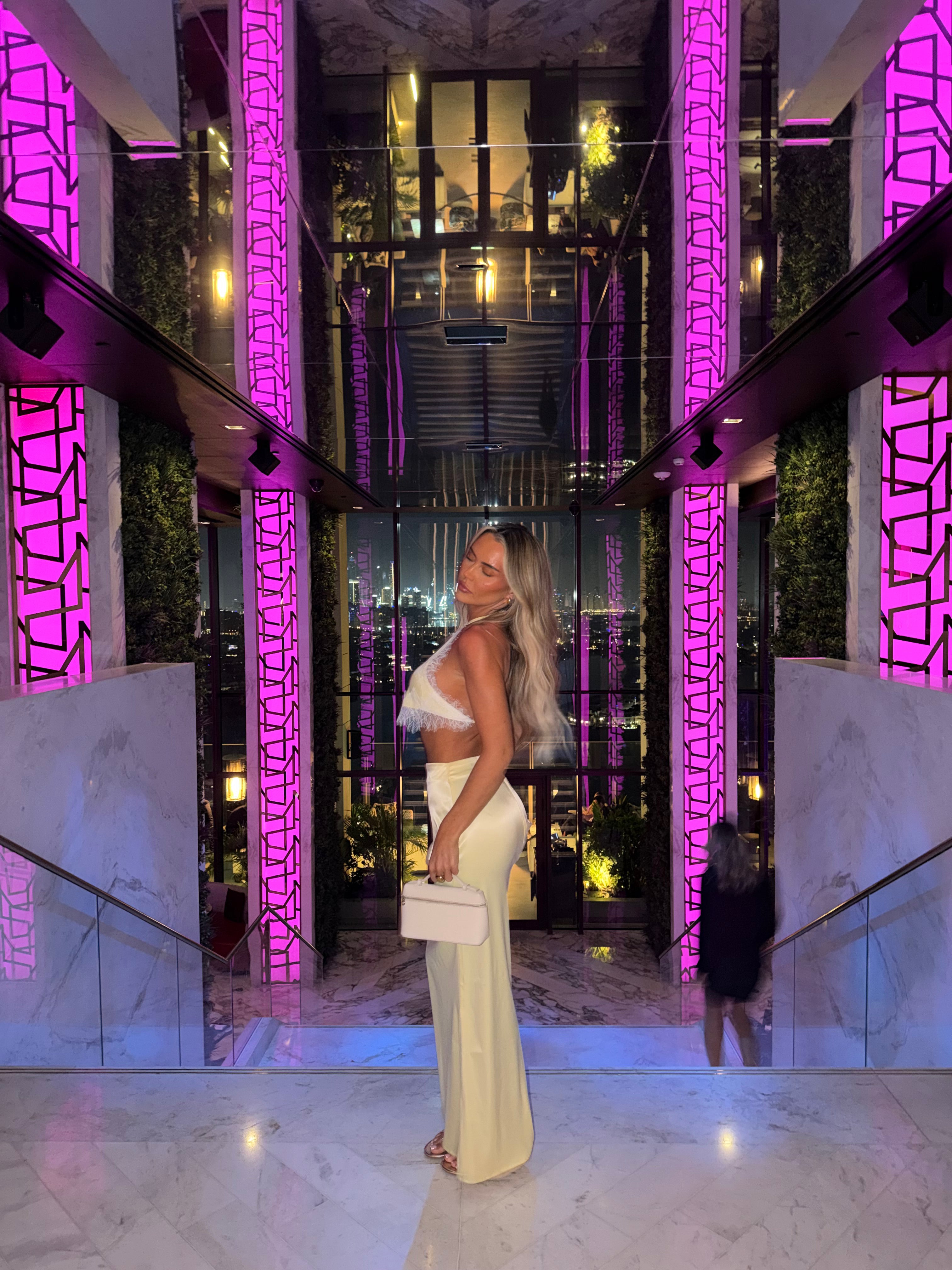 DAHLIA LEMON SATIN TWO PIECE