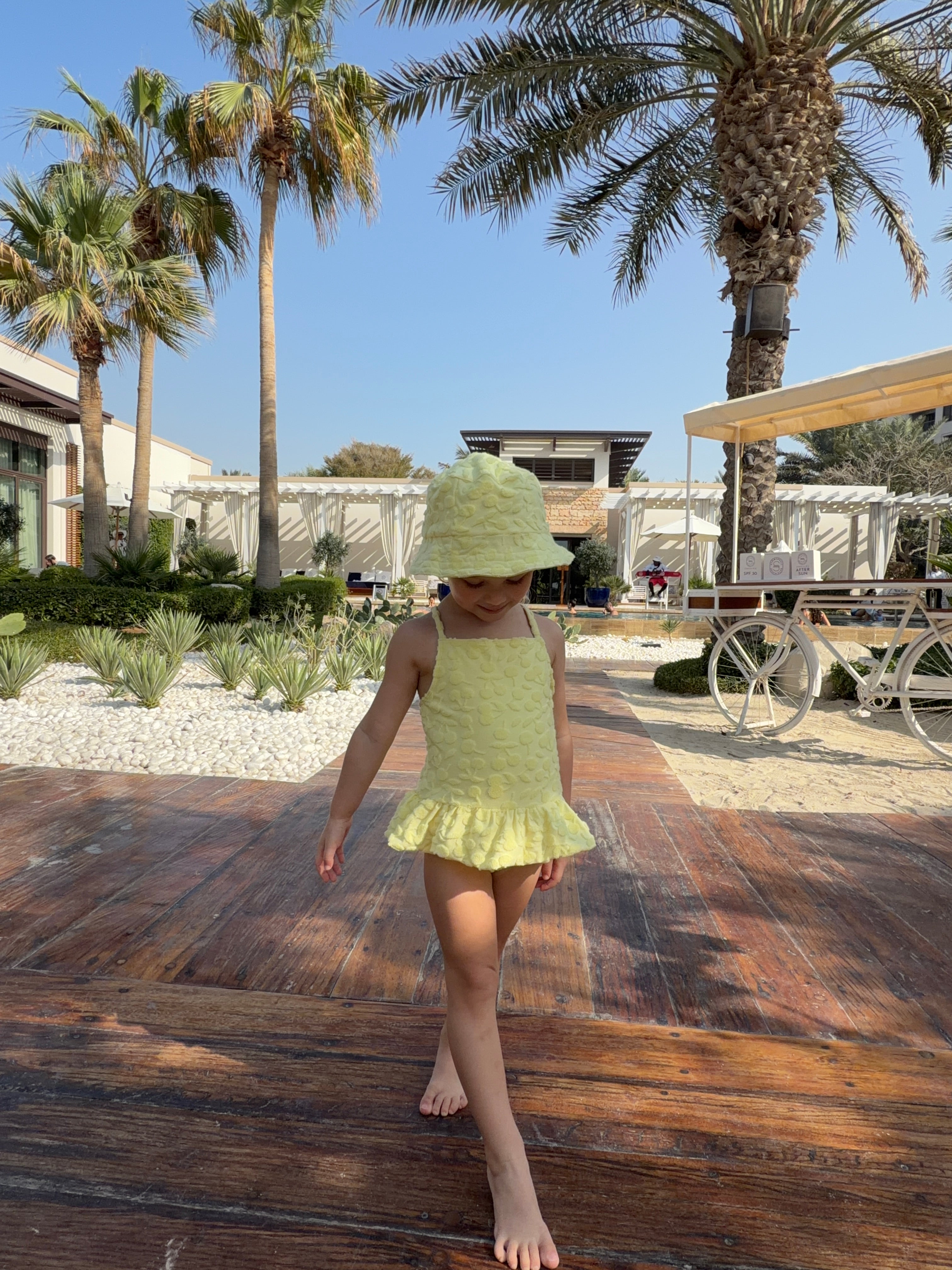 MILA MINI ONE PIECE & HAT - LEMONADE
