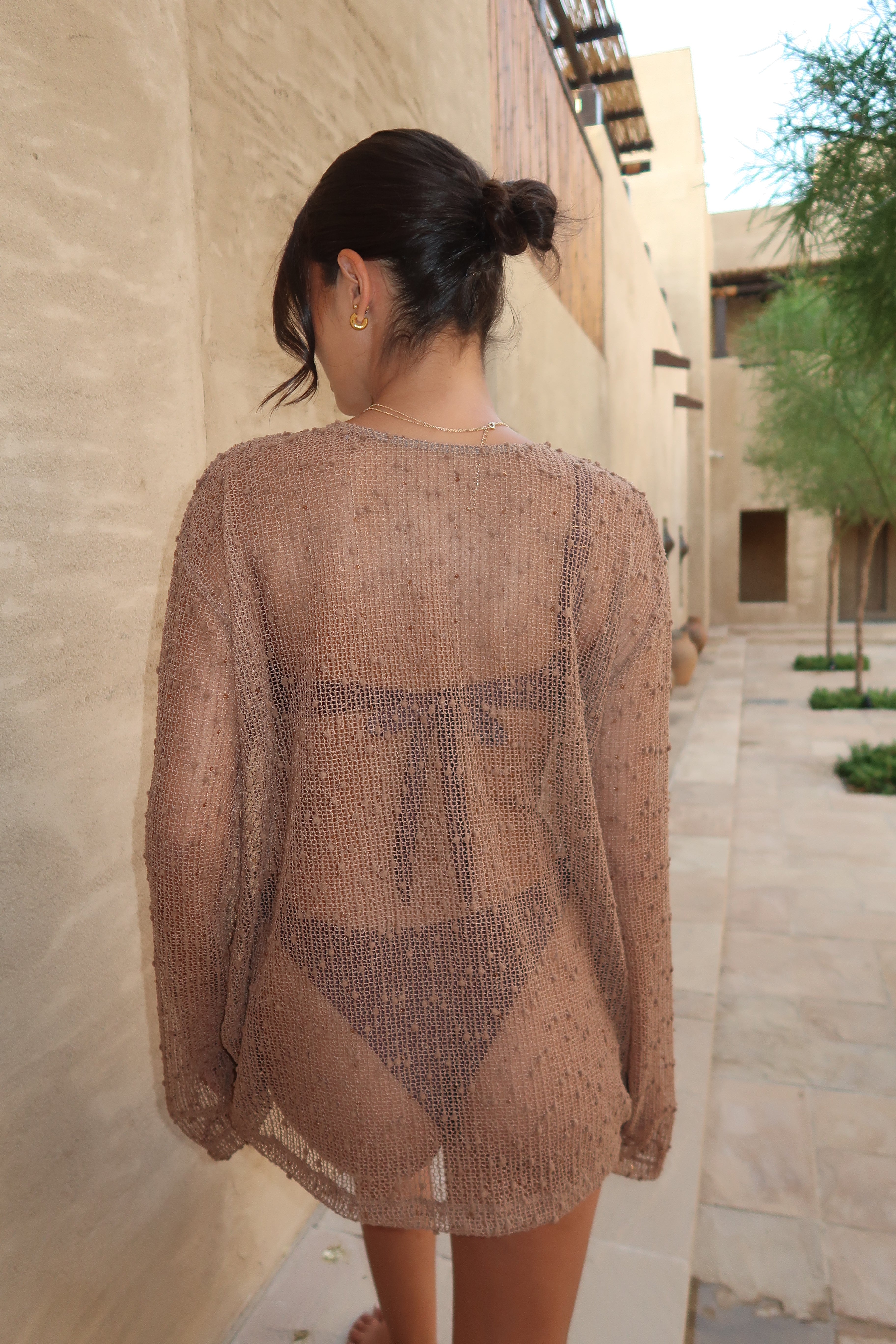 MYKONOS OVERSIZED TOP - MOCHA