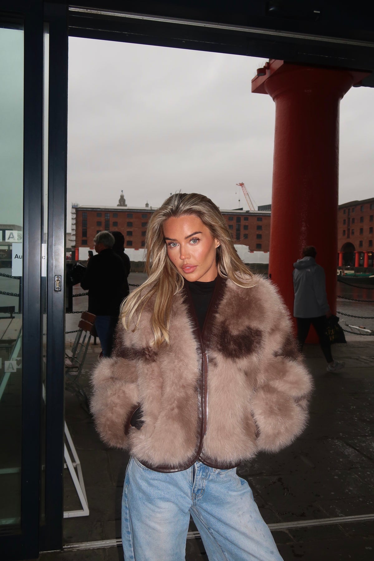 CELINE FAUX FUR BOMBER - MARBLE