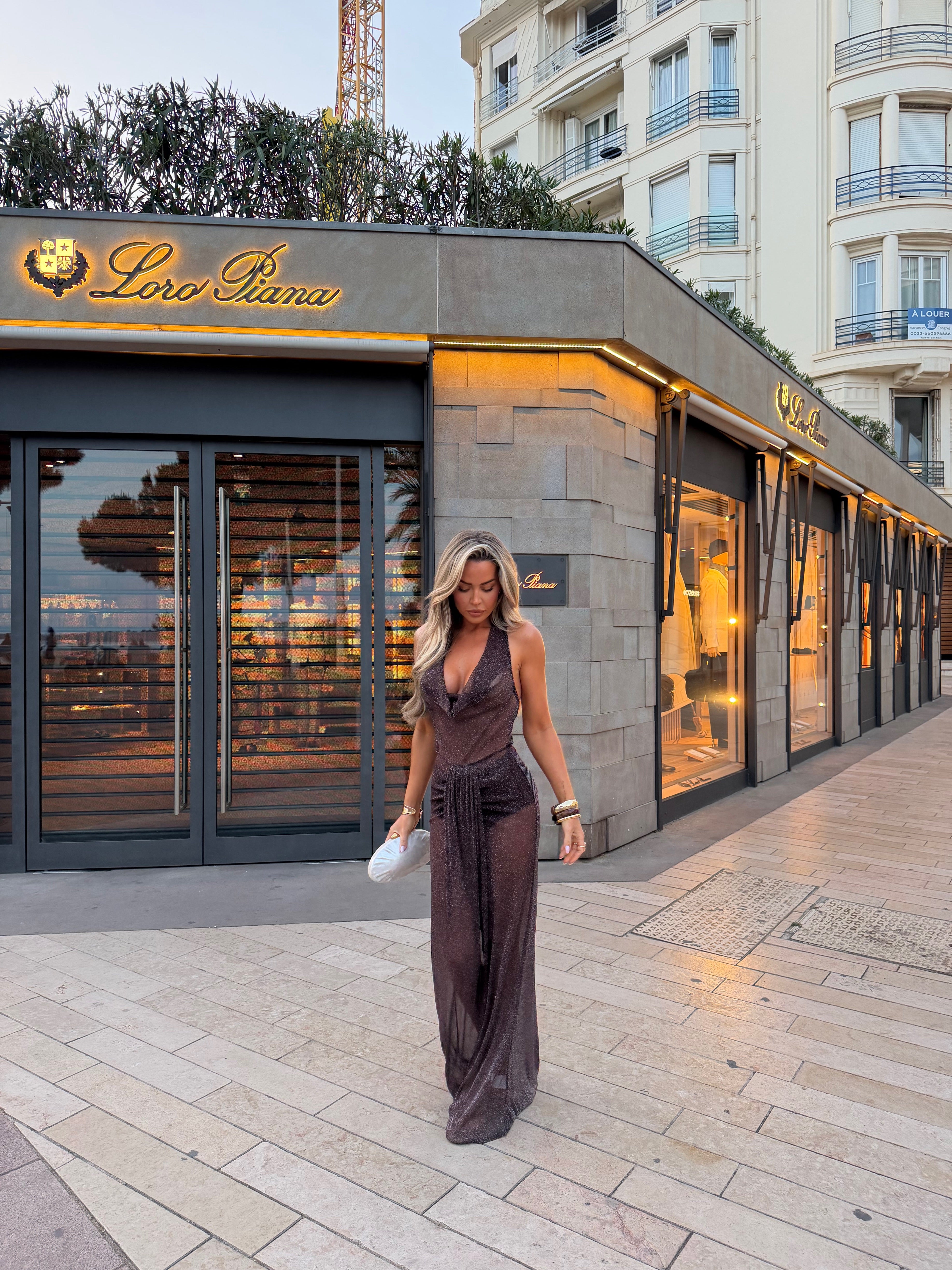 ROSIE GLITTER MAXI DRESS - ESPRESSO SPARKLE