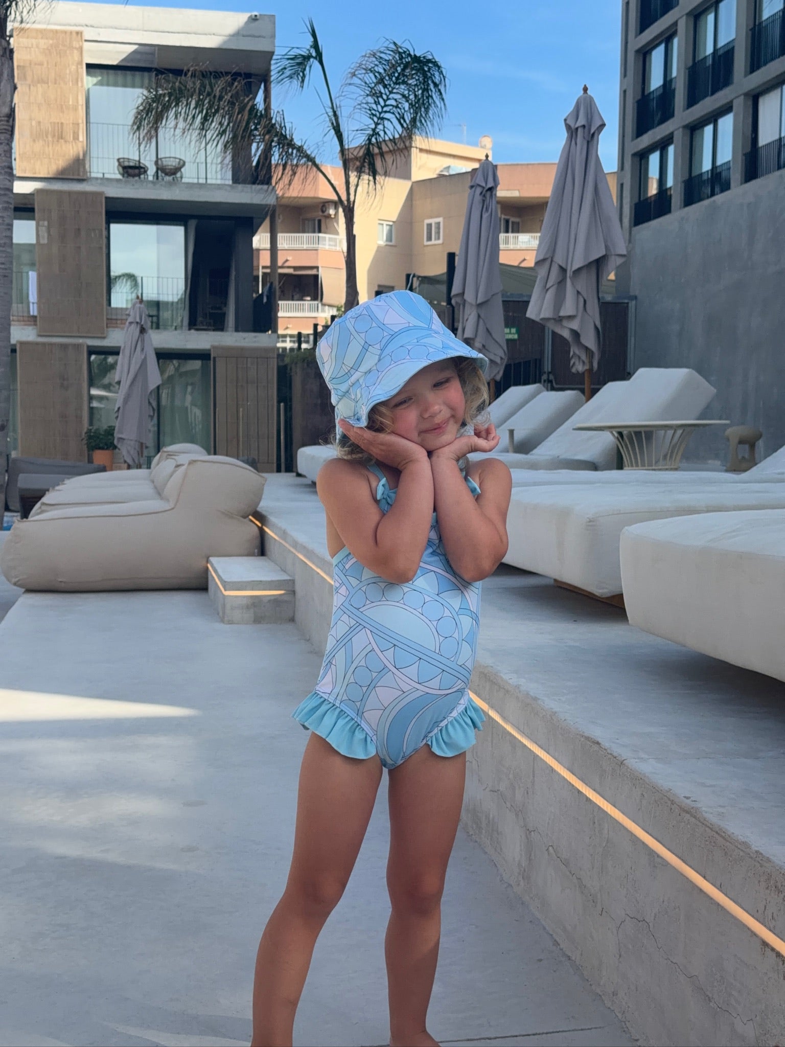 RIVIERA MINI SWIMSUIT & HAT - BLUE