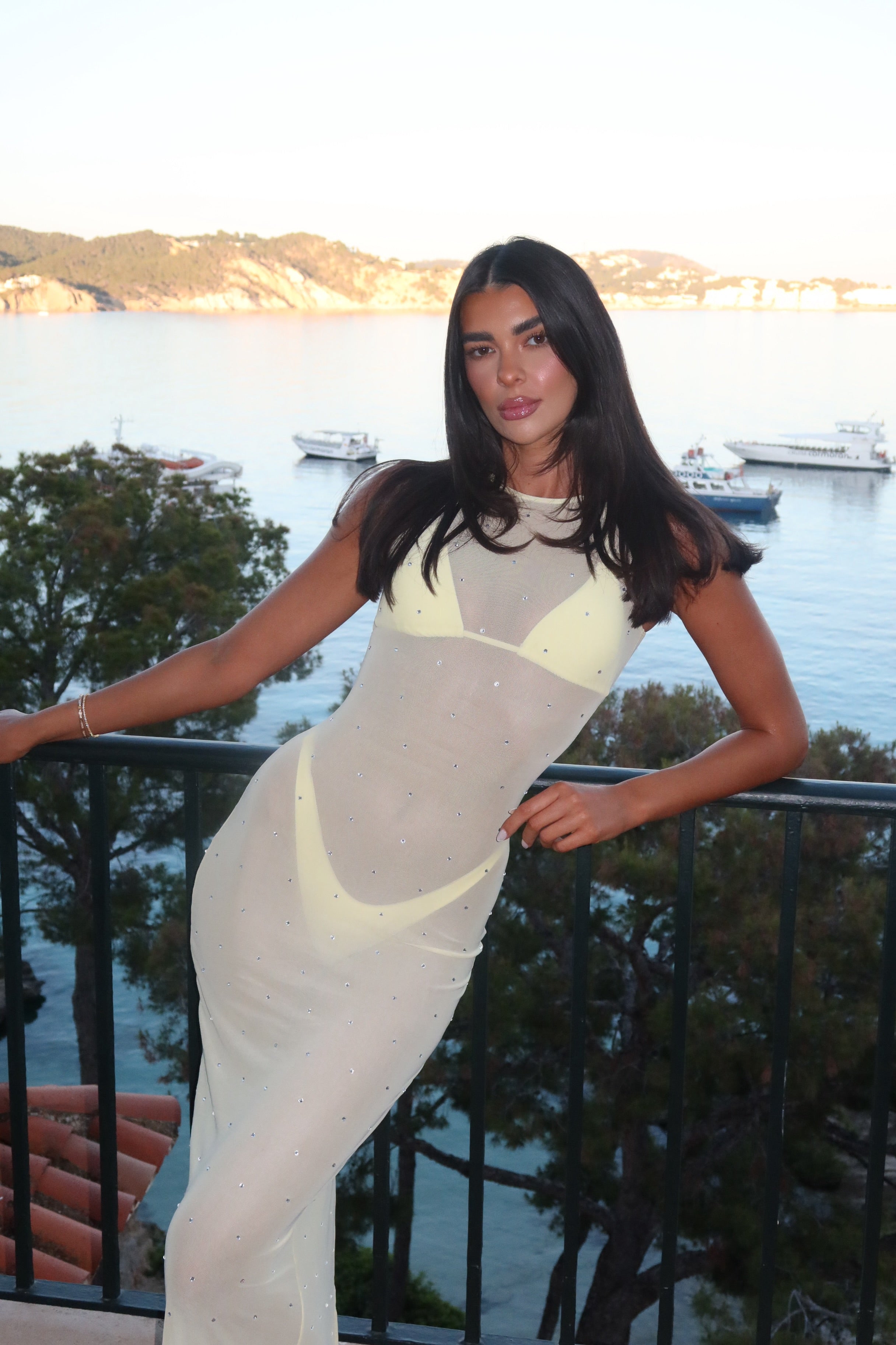 NEVADA DIAMANTE DRESS - LEMON