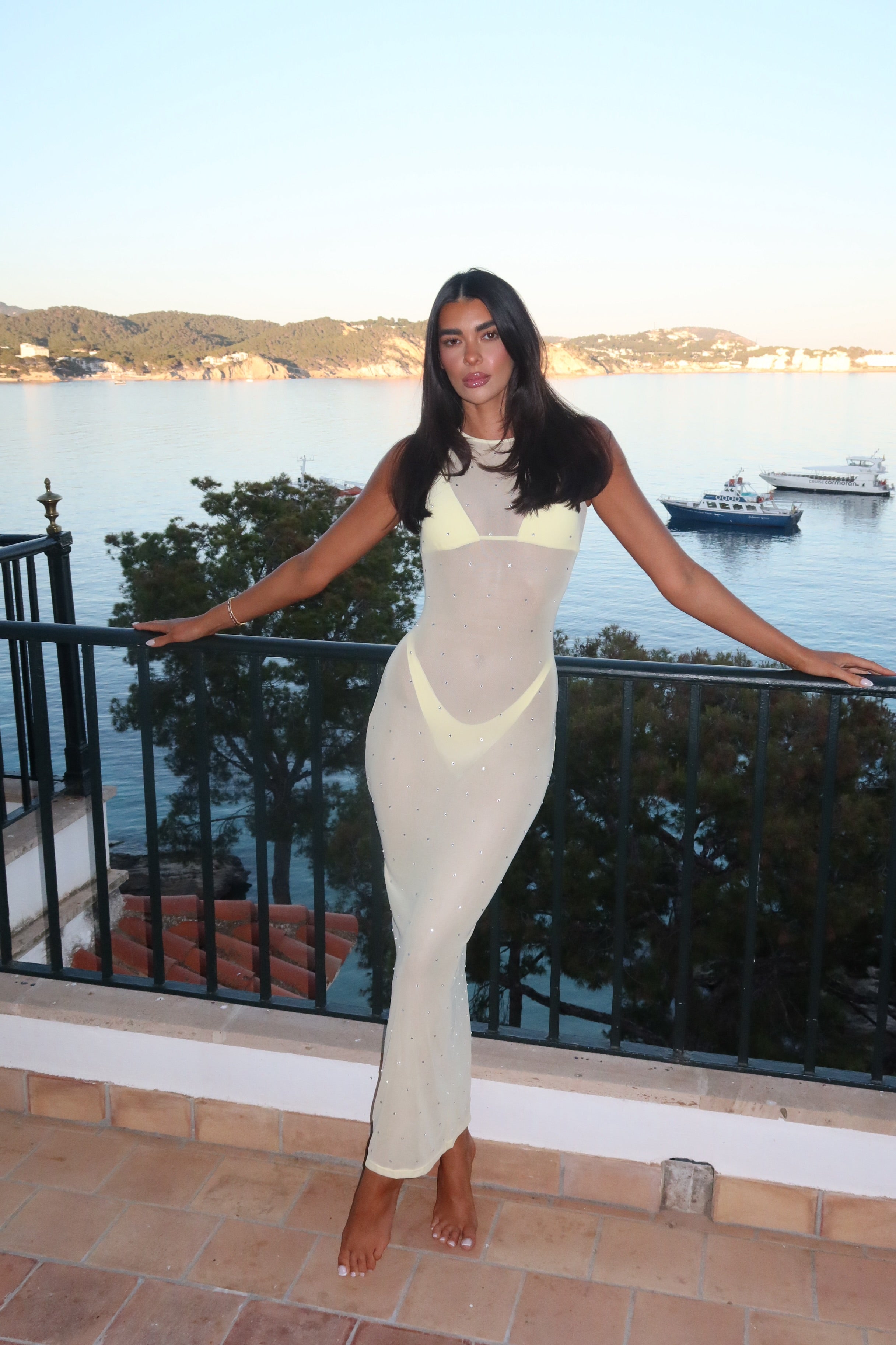 NEVADA DIAMANTE DRESS - LEMON