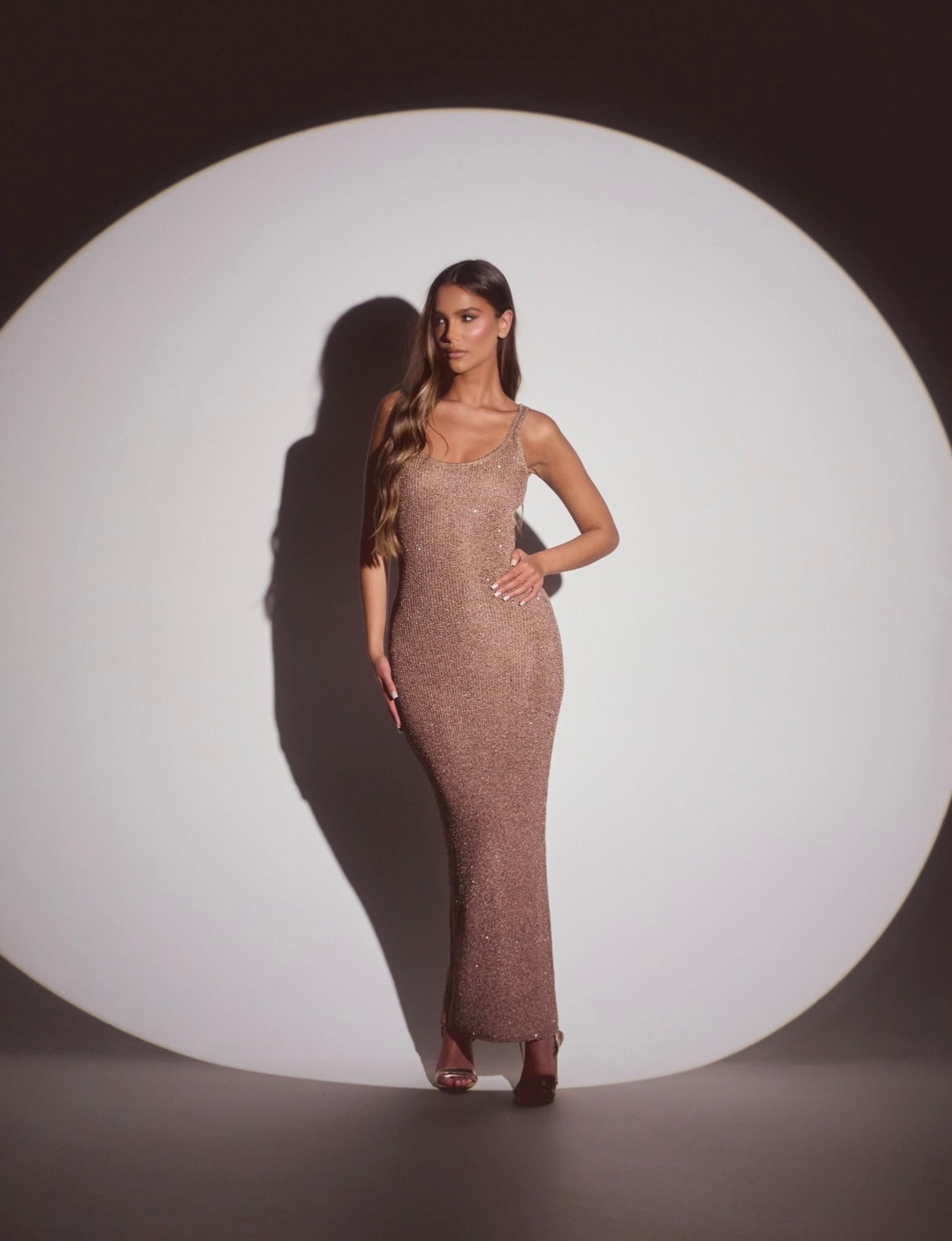 PORTOFINO KNIT MAXI DRESS - TAUPE