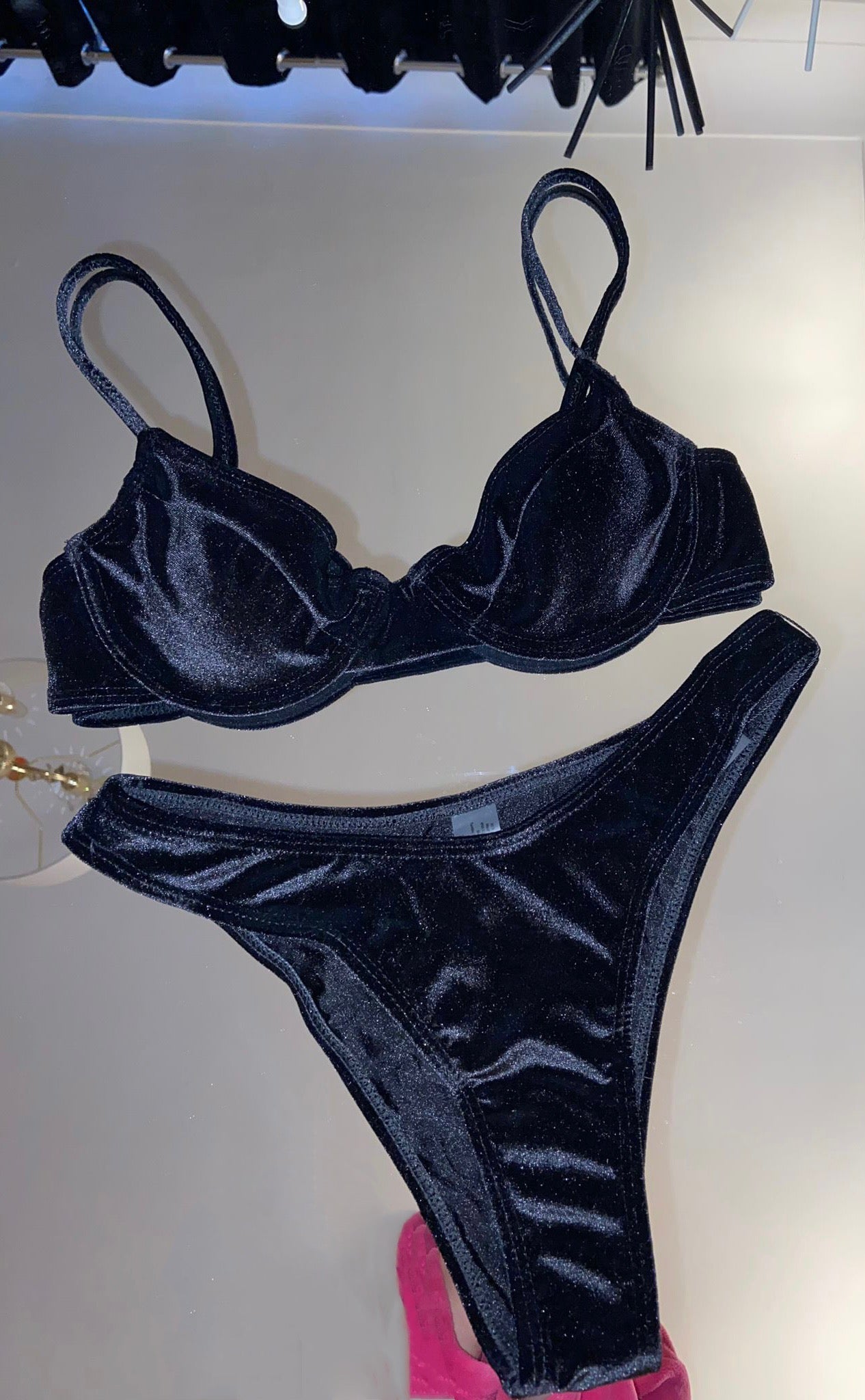 BLACK VELVET BRA BIKINI